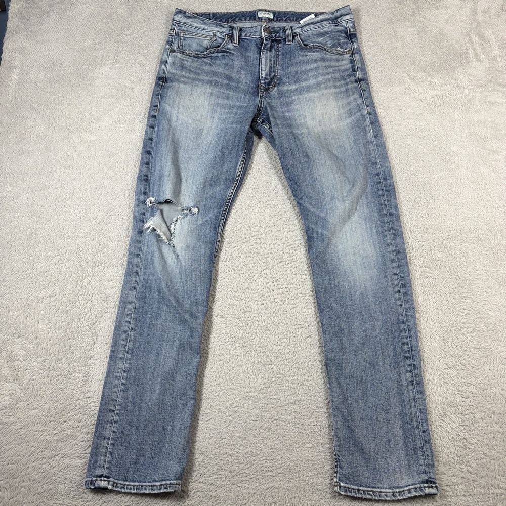 Silver Jeans Mens 32x32 (Fits 32x30) Machray Medium Wash Faded Distressing Rip